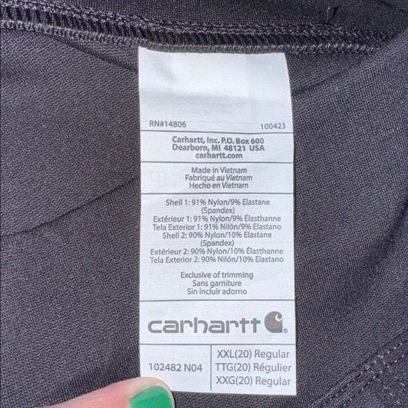 Carhartt Black Force Fitted Mid-weight Utility Leggings size XXL (20) - Picture 11 of 14